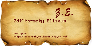 Záborszky Elizeus névjegykártya